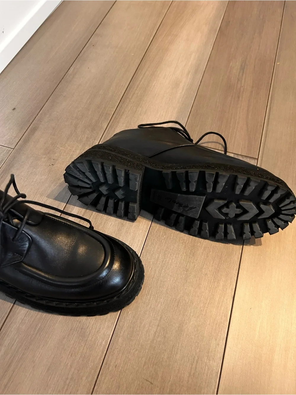 Marsell Black Leather Platform Lace-Up Shoes - Picture 3 of 3